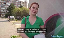 Public Agent Kaira Rolls Off Condom for Bareback Feel