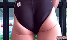 Borrow Swimsuit and Masturbate by Pool!