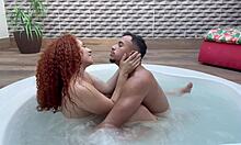 I made the naughty redhead sit on my dick bareback and came on her face