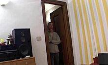 I, an Italian blonde milf, masturbate with a young 18+ cock at home