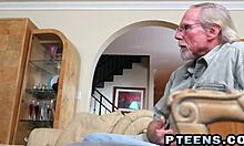 Hardcore threesome with two horny teen 18+s and one nasty grandpa