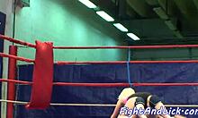Glamorous Lesbian Wrestles And Then Licks Pussy In Close-Up After The Fight