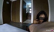 young german teen feels intense during street sex