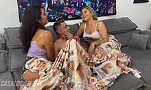 gym buddy visits, sits on dick, begs for cum in mouth