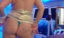 Steffi pulls panties off pussy