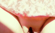 Mature Wife Flashes Shaved Pussy And Swollen Lips