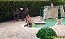 Big ass teen 18+ amateur gobbles cock outdoors in high definition