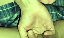 Delicate skinny teen gives her body