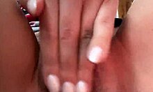 Jerk Off to Hairy Pussy Close-Up with Big Tits and Ripped Pantyhose.