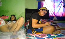 I masturbate my big pussy while stepsister does homework