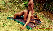 Amateur African Couple Shares Intimate Moment on Village Road