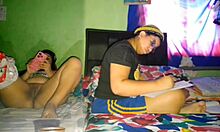 I masturbate my big pussy while stepsister does homework