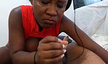 man, what’s up with this ebony whore? she can’t even suck that big cock!