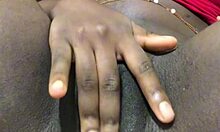 ebony babe feels deep pleasure in solo masturbation