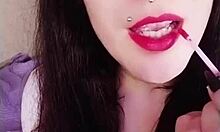 I sees the hot brunette backstage, she's so sexy in her uniform