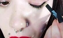 I sees the hot brunette backstage, she's so sexy in her uniform