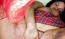 the horny milf starts masturbating and ends up squirting everywhere