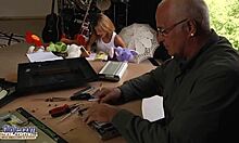 playful 18-year-old teen lures grandpa into hard banging, then swallows every drop of his load