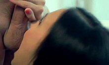 brunette prostitute masters the art of blowjob with facial and swallow