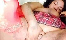 the horny milf starts masturbating and ends up squirting everywhere