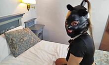 Latin girlfriend bdsm masked slave catsuit is banged by her master with slapping whiping and anal plug till cum in her pussy