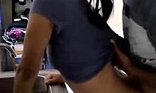 hey, this cute mexican amateur chica gets taken while washing dishes