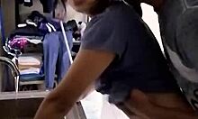 hey, this cute mexican amateur chica gets taken while washing dishes