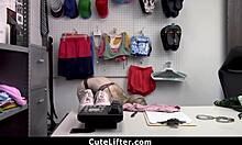 officer punishes thief with hardcore tit fucking in garage