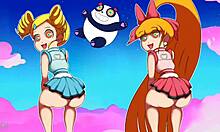teenage powerpuff girls dancing and throwing it back in thongs