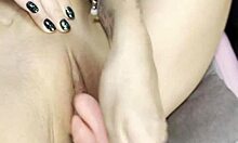 Trying new Santa's gift on my pussy for a hot orgasm!