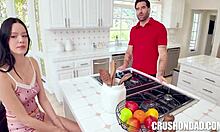 Curious virgin caught in her first hardcore threesome with Odessa Will Pounder and Ken Feels.