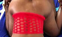 A black babe gets her pussy hammered in doggystyle position