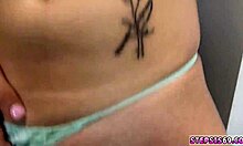 Brunette teen in white stockings gives intense blowjob to stepbrother.