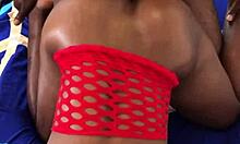 A black babe gets her pussy hammered in doggystyle position