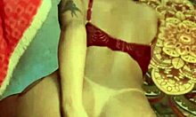 tanned babe slips off bikini and begs for cum