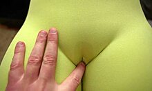 rubbing my wet pussy through tight leggings feels so good