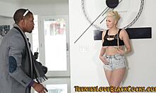 Blonde Tugs Black Cock