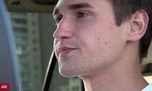 Skinny blonde fucks her driver hard on the desk!