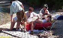 yo, check this wild family therapy orgy at the public beach