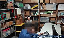 Hey, that petite latina teen got caught shoplifting and spunked all over her small tits! 😏