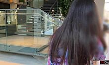 Nerdy girl with glasses surprises in an outdoor pickup encounter.