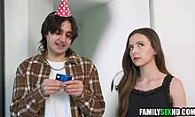 Step Sister's Holes Used For Birthday Fuck