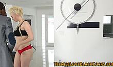 Blonde Tugs Black Cock