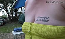 trashy kiwi milf shocks with bold public display at holiday park