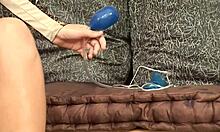 Beautiful Brunette Alone At Home Playing With Toys.