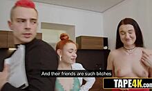 two hot russian teens give double rimjob to stupid dude