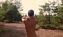 Outdoor anal creampie fun with brunette 😍