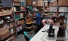 Teen suspect in police custody endures hardcore ass to mouth action with cute black double penetration