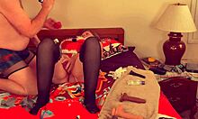 granny carmen claus hints at face fuck while santa's away