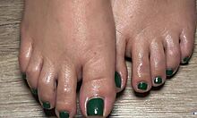Close Up Toe Tickling Fetish With Green Nails